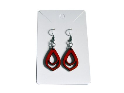 Dřevěné náušnice, dvojtá kapka, 1 pár