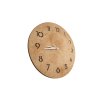 Nástěnné hodiny, světlý dub, bílé ručičky 32cm bokem