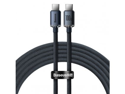 baseus crystal shine series fast charging data cable type c to type c 100w 2m black
