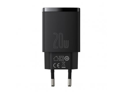 baseus compact quick charger u 20w eu black 4