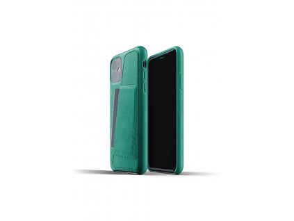 full leather wallet case for iphone 11 alpine green packshot 01