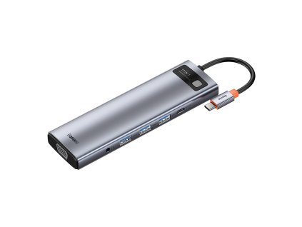 baseus metal gleam series 11v1 hub type c pd 3 usb 3 0 2 hdmi vga rj45 sd tf jack seda 3