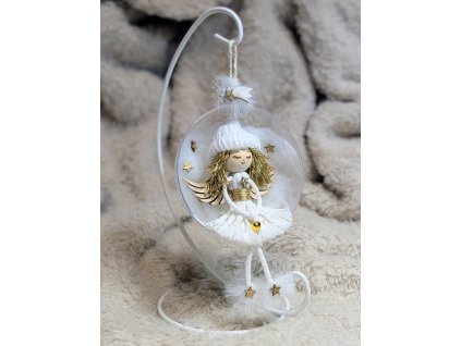 Andělka v baňce na stojánku