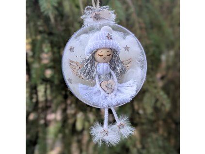 Andělka v baňce stříbrná