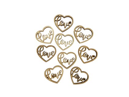 Dřevěné srdíčko - love