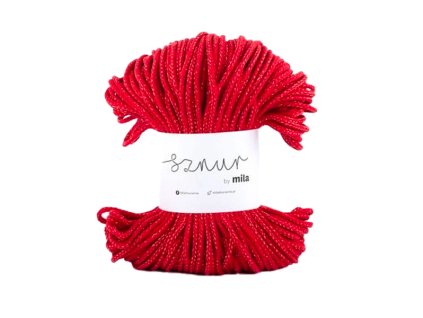 2536 bavlnena snura glitter 3mm cervena zlata