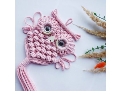Macramé sova Pink