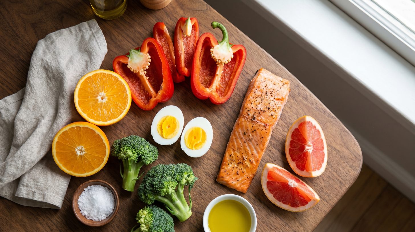Bílkoviny a vitamín C ve stravě – ryby, vejce, paprika