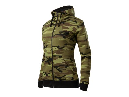 MALFINI CAMO ZIPPER C20 dámská mikina