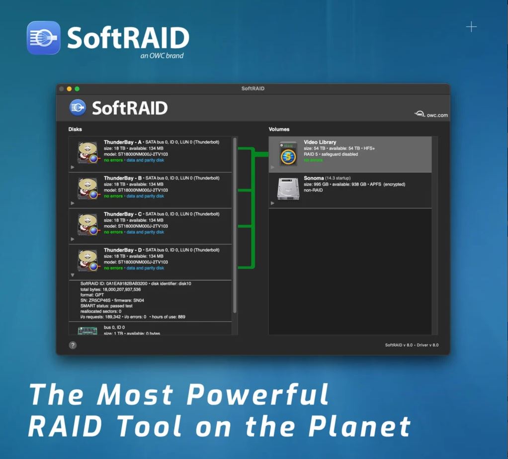 Jaké podmínky jsou u  licencí  OWC SoftRAID ?