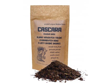 cascara slupky kavy a slupky kakaa s listy skorice bio obal