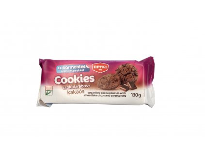 Kakaové cookies s kousky čokolády, bez cukru