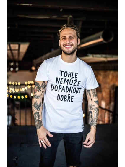 Bílé pánské triko Tohle nemůže dopadnout dobře.
