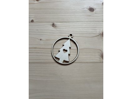 Dřevěná ozdoba – Stromek v kruhu