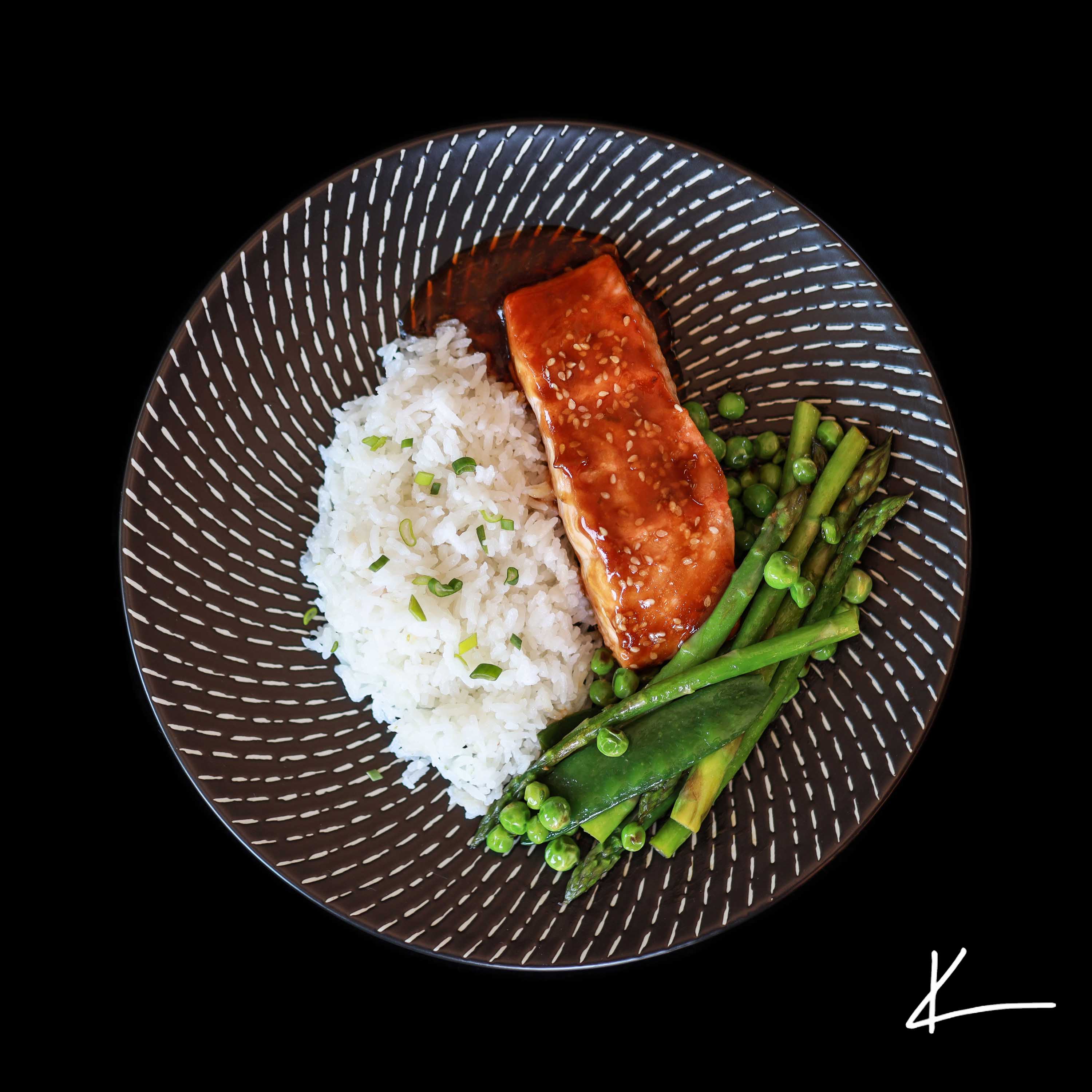 Losos s teriyaki omáčkou