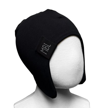 Jarní černá ušanka - černá