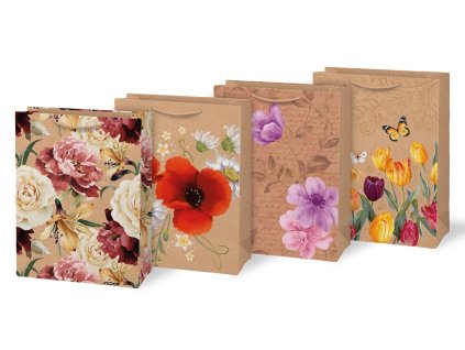 Dárková taška 26x34x14 L KRAFT mix č. 3