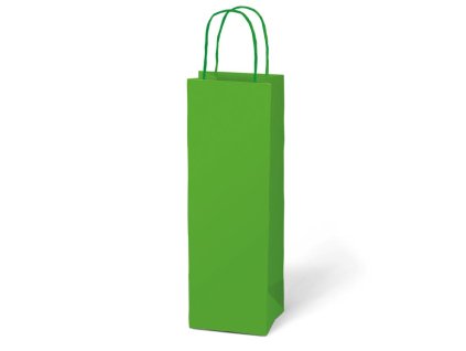Dárková taška na láhev, kraft zelená