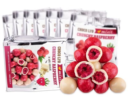 Křupavé maliny v čokoládě do kapsy (8 ks)