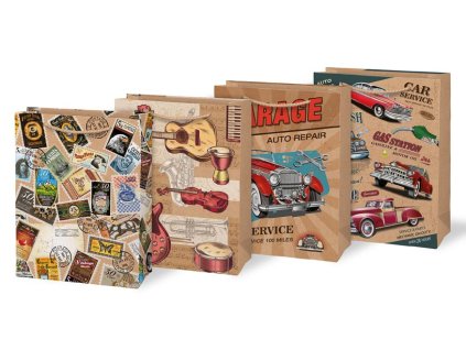 Dárková taška 19x25x9 KRAFT mix č.5