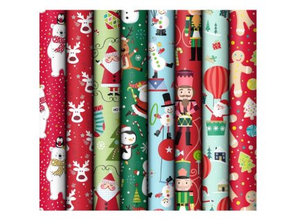 Balící papír vánoční 1 role 200x70 mix č.10