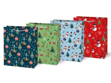 Dárková taška vánoční 26x32x13,8, T5 mix V55