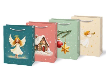 Dárková taška vánoční 19x25x9 T4 mix V43