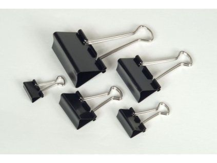 Kancelářský kovový klip 19 mm černý