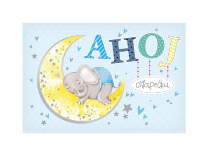 Blahopřání 3D Slon modrý W