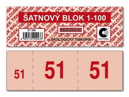 Šatnové bločky 1-100