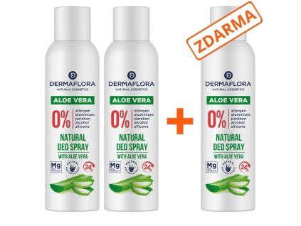 DERMAFLORA deodorant sprej s ALOE VERA 2+1 ZDARMA