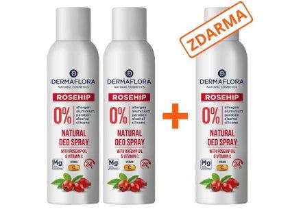 DERMAFLORA deodorant sprej se Šípkovým olejem 2+1 ZDARMA
