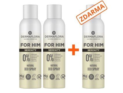 DERMAFLORA FOR HIM deodorant sprej pro muže SERENITY 2+1 ZDARMA