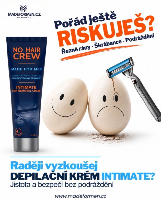💥 Citlivé místo si zaslouží chytrou péči. Ne žiletku. Ne riziko. Ne podráždění. NO HAIR CREW Intimate je vytvořený pro...