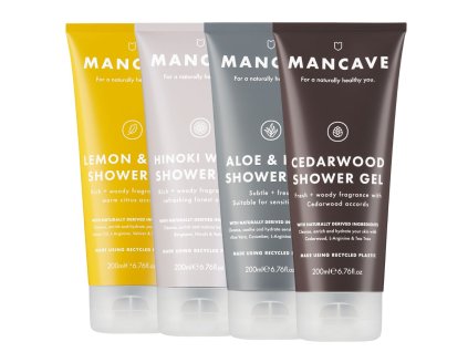 MANCAVE set sprchových gélov s vôňou dreva