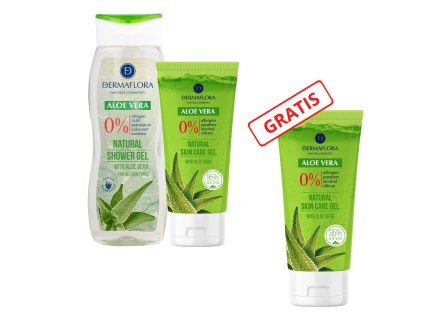 DUOSET DERMAFLORA ALOE VERA Żel pod prysznic i Żel chłodzący