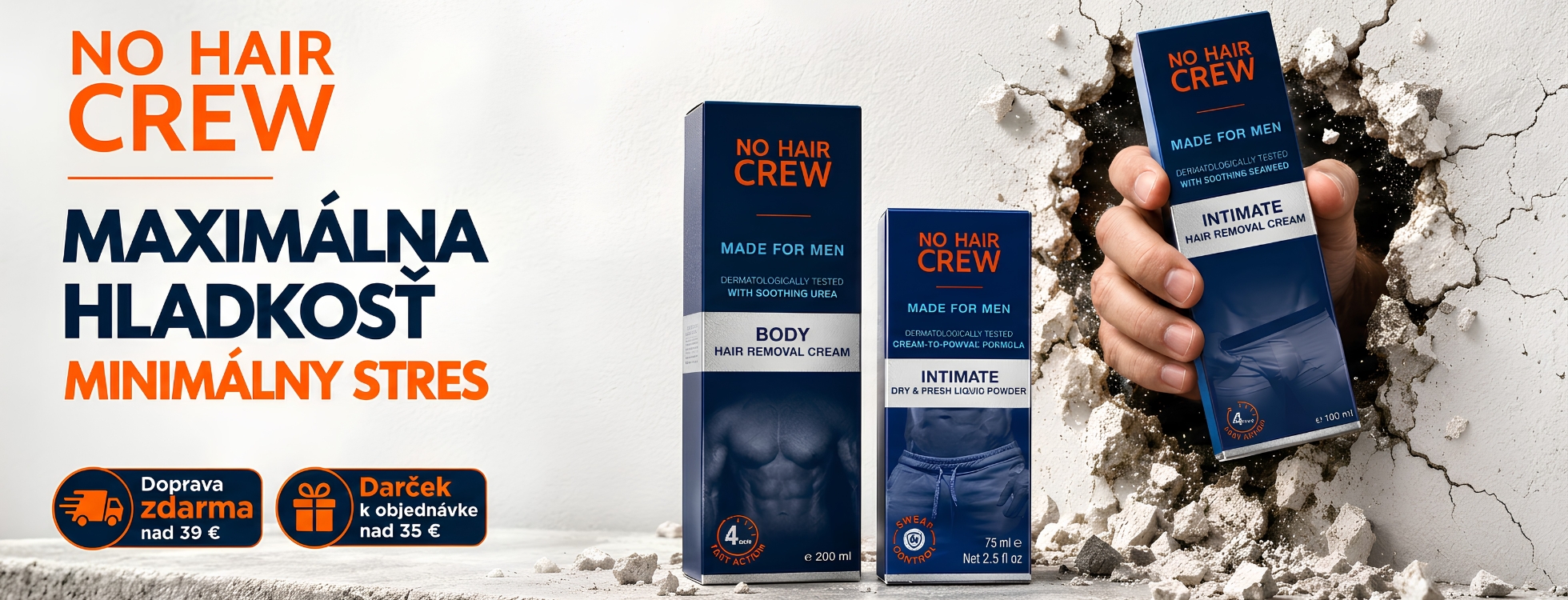 Banner produkty NO HAIR CREW doprava a darček