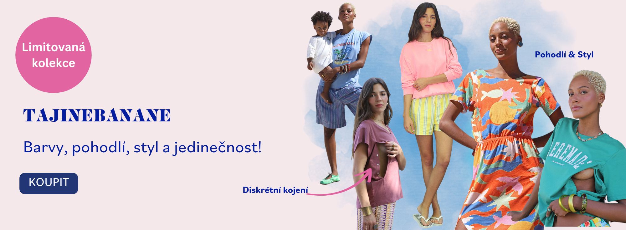 nová barevná a stylová kolekce kojicího oblečení