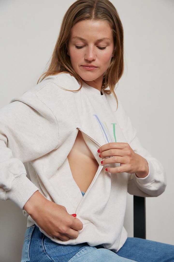 kojící mikina milk