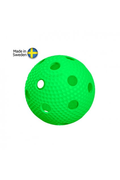 salming aero plus ball green with dumples