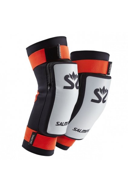 salming kneepads e series white orange xs