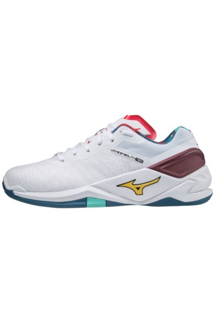 Sportovní obuv Mizuno WAVE STEALTH NEO / White/High Visibility/Moroccan Blue /