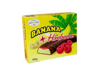 Hauswirth Banány v čokoláde s extra malinovou prichuťou 150g