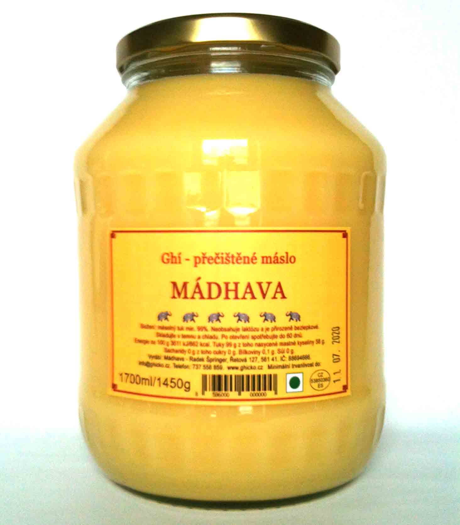 Ghí - přečištěné máslo 1450g / 1700ml