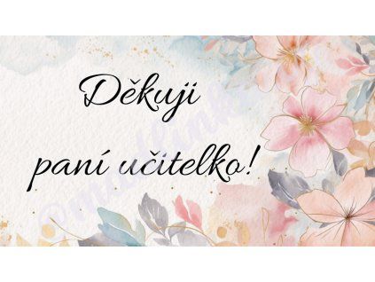 Děkovné kartičky - pro paní učitelku