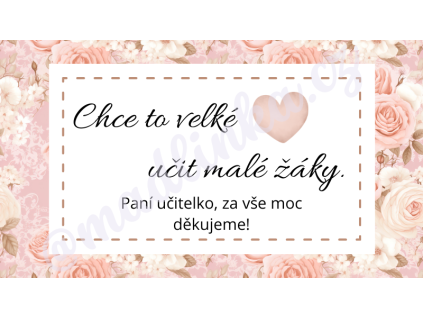 Děkovné kartičky - pro paní učitelku