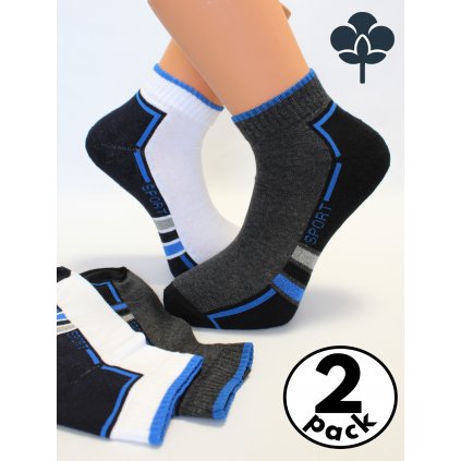 sportovní bavlněné nízké ponožky sada 2 páru