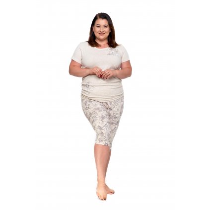 Dámské pyžamo 3/4 kalhoty plus size