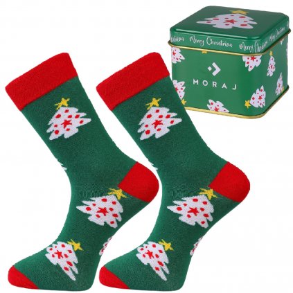 vánoční ponožky se stromky v dárkovém boxů