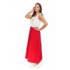 Dámská plisovaná maxi sukně červená